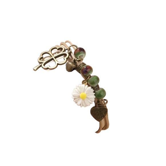 Layered Rope Daisy Charm Bracelet - Picture 2 of 7